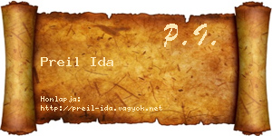 Preil Ida névjegykártya